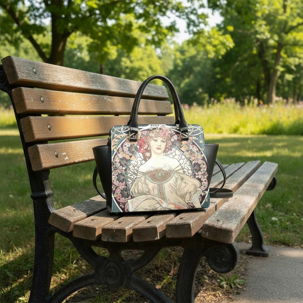 Art Nouveau Girl Shoulder Handbag – Vintage Romantic Art Print Purse