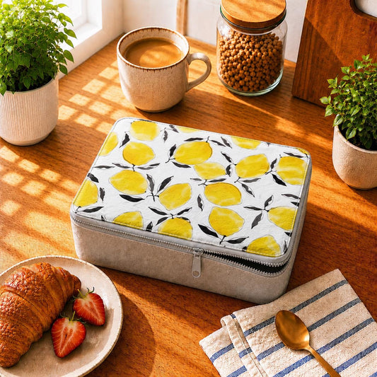 60s Retro Lemon Paper Lunch Box: Reusable Food Bag Sustainable Living