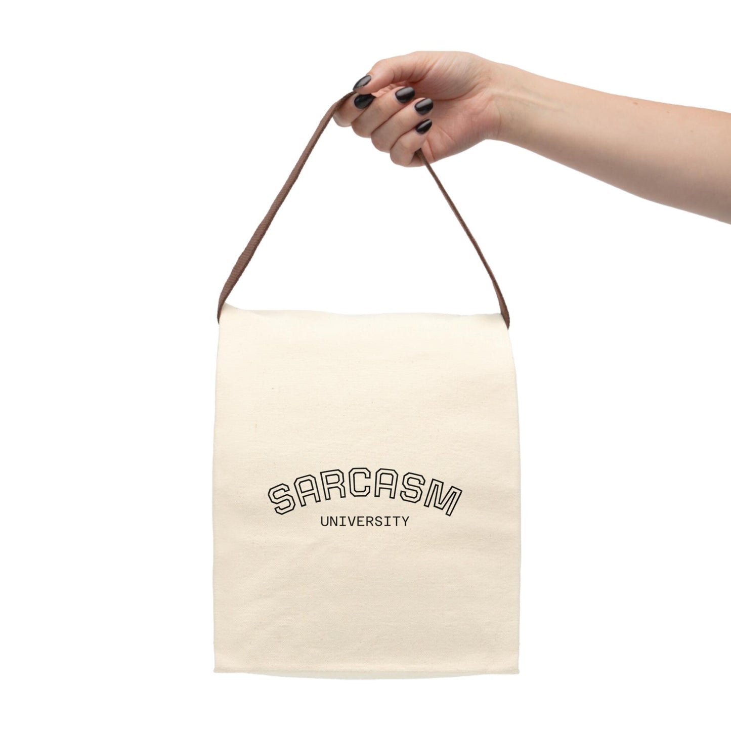 Sarcastic Cotton Canvas Lunch Bag: Eco-Friendly Vegan Tote Sustainable Gift
