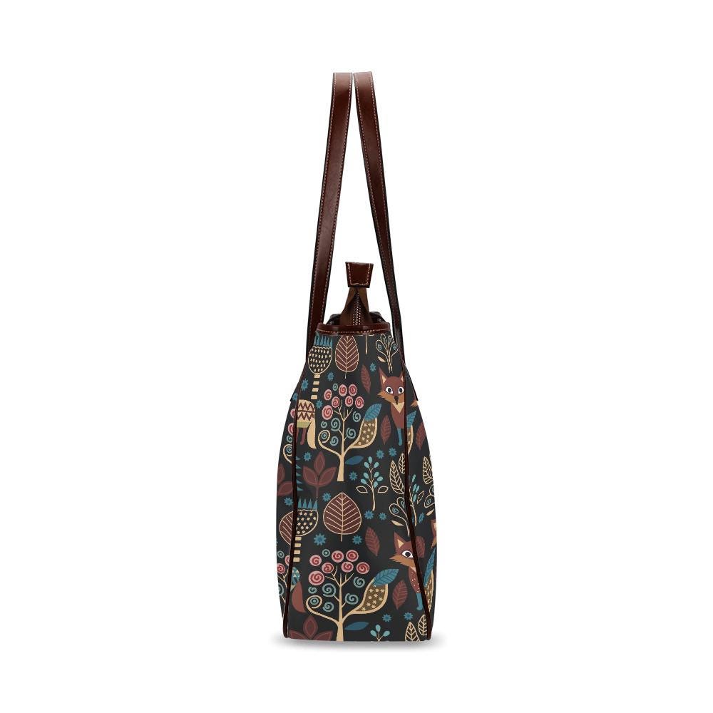 Large Nordic Folkloric Tote Bag – Scandi Retro Waterproof Shopper