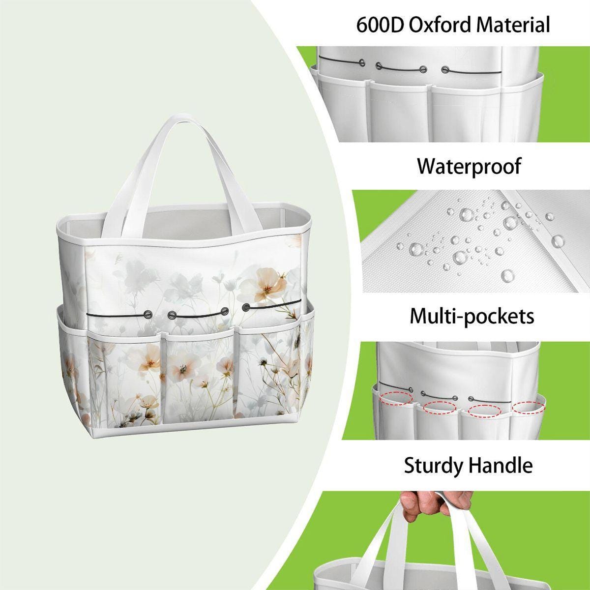 White Translucent Flowers Gardening Tool Organizer Bag – Garden Lover's Gift