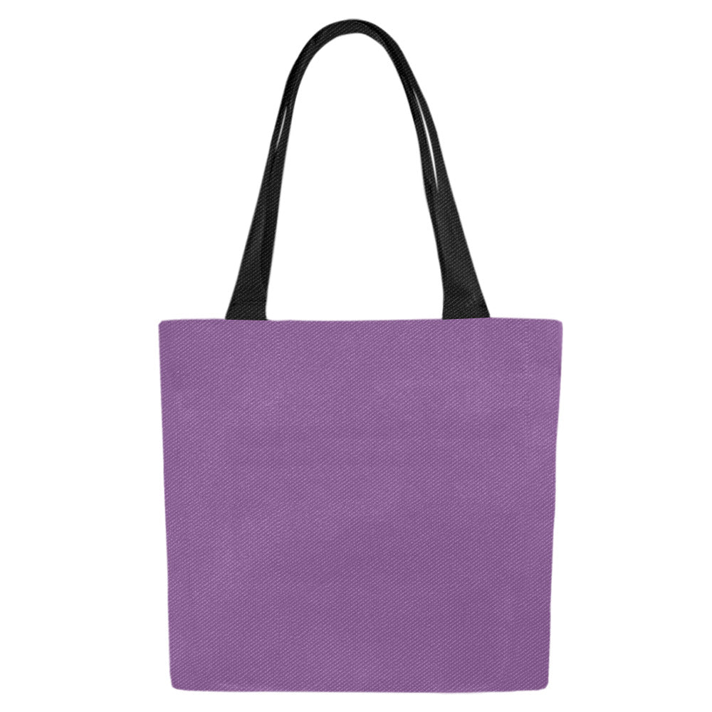 Nope Purple Spacious Cotton Canvas Tote Bag – Black Handles Set of 2