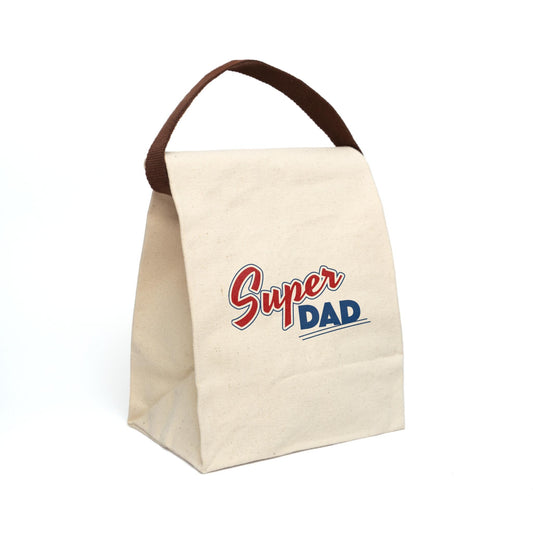 Super Dad Canvas Lunch Bag: Eco-Friendly Cotton Snack Tote, Gift For Him