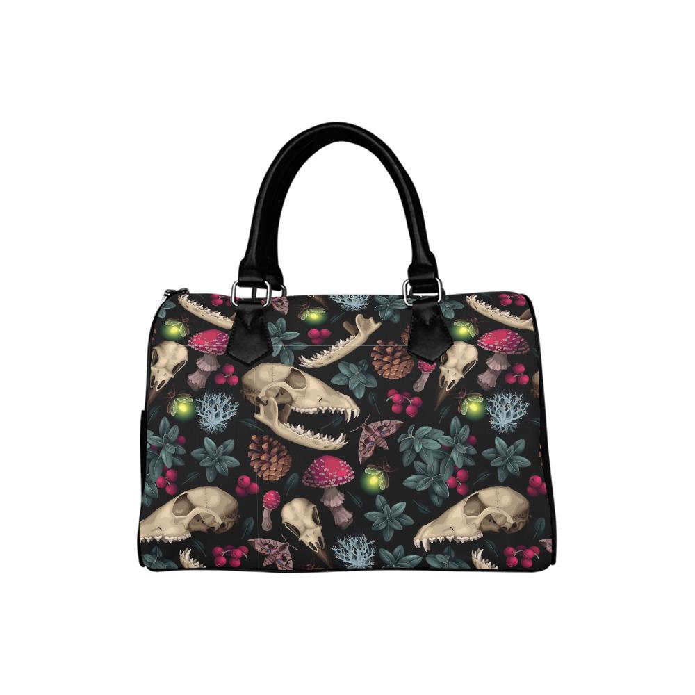 Dark Academia Antler Barrel Handbag – Black Pink Gothic Whimsy Bag