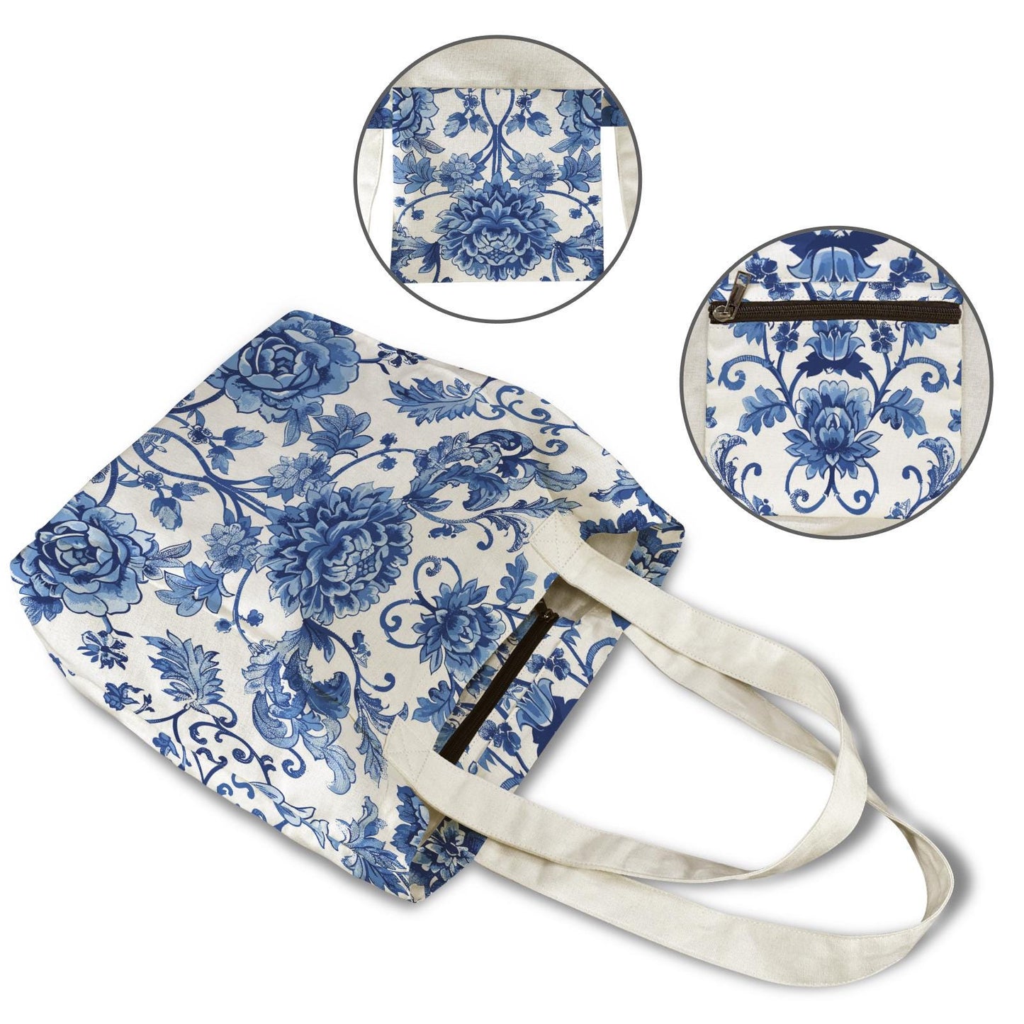 Toile de Jouy Yoga Tote Bag – French Vintage Mat Carrier