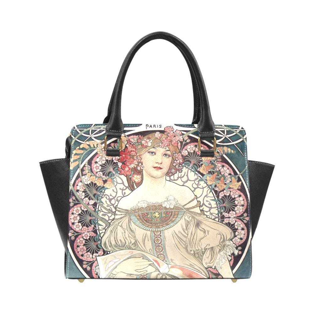 Art Nouveau Girl Shoulder Handbag – Vintage Romantic Art Print Purse