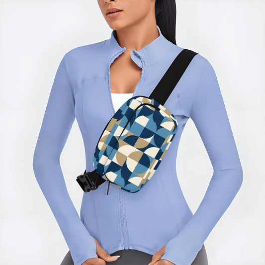 Geometric Retro 60s Belt Bag – Adjustable Fanny Pack
