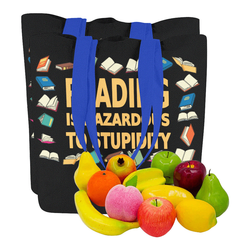 Reading Is Hazardous to Stupidity Book Lover Tote Bag – Set of 2
