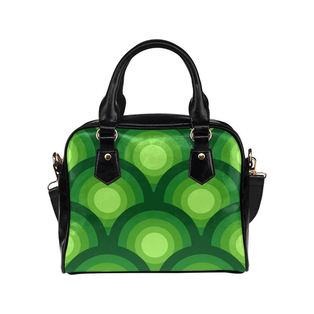 Retro 70s Peacock Eye Shoulder Handbag – Midcentury Modern Style
