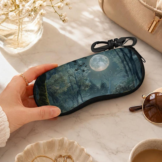 Moody Moon Forest Eyeglass Case – Dark Academia Night Sunglasses Zipper Pouch