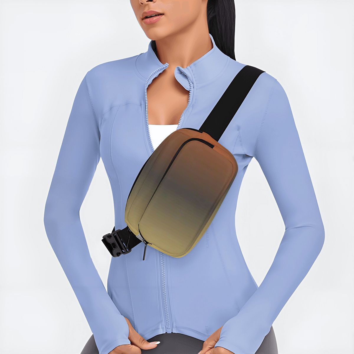 Ombre Earthy Tones Belt Bag – Adjustable Waist & Crossbody Bag