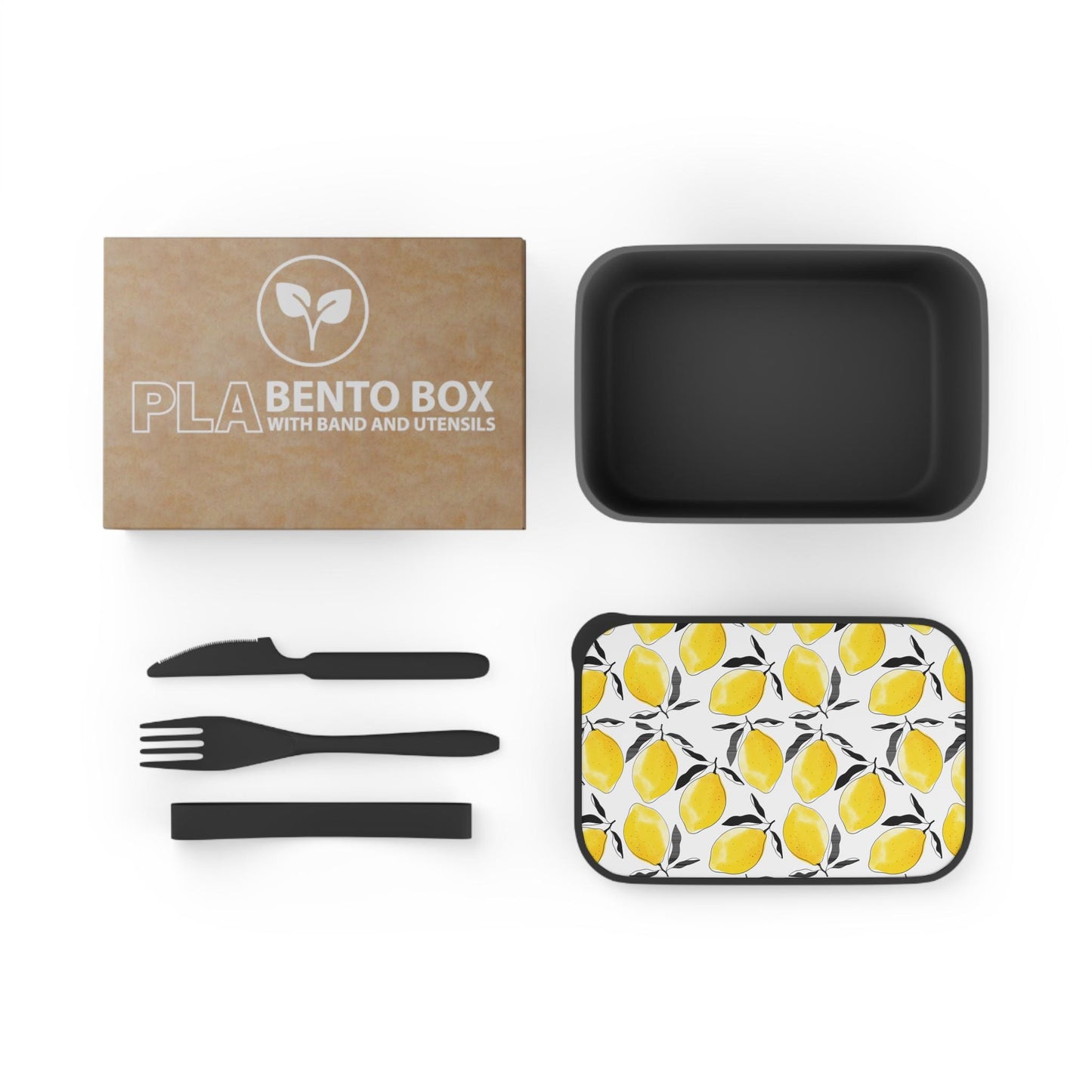 Retro Lemons Vegan Bento Box: 60s Style Bioplastic Lunch Container