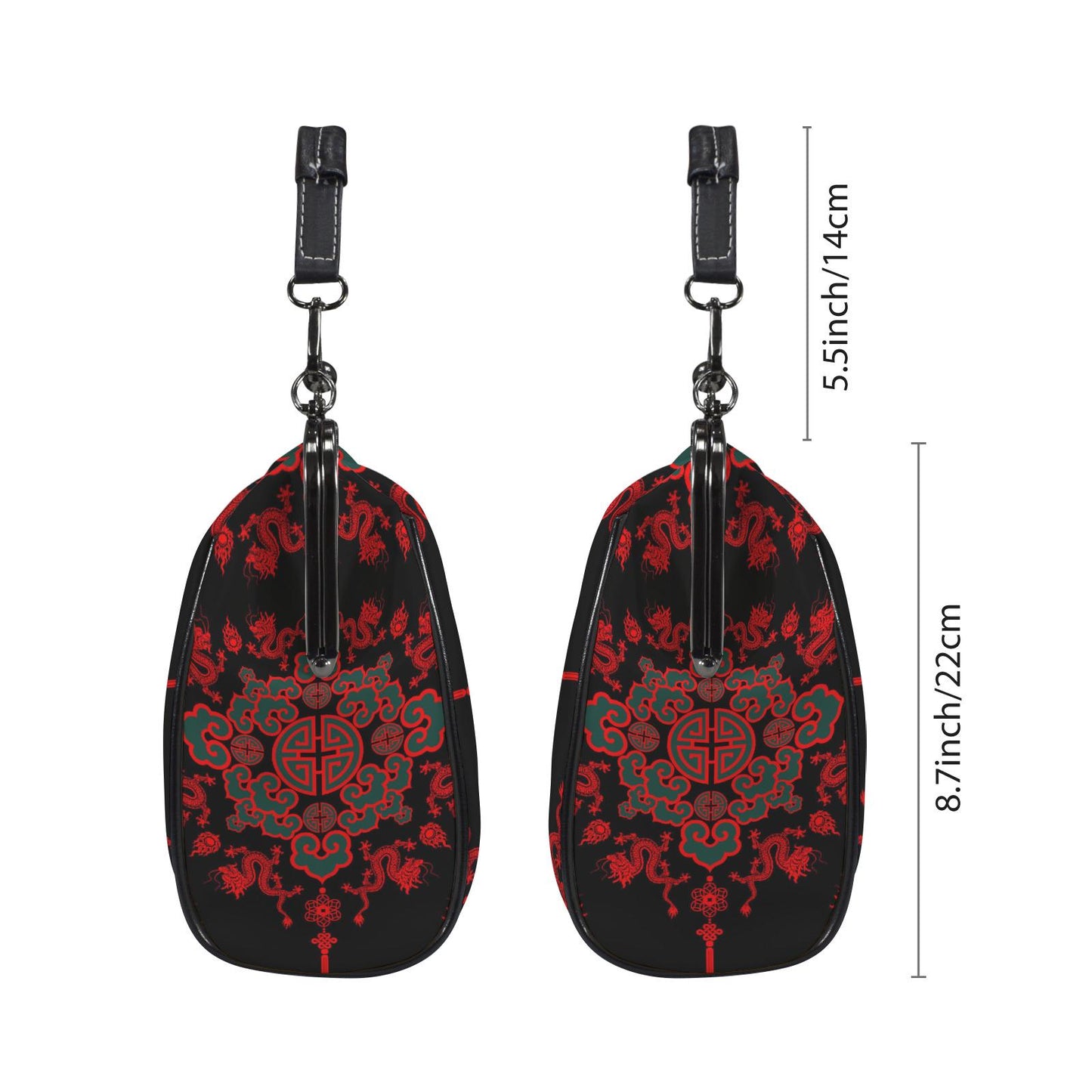 Black Red Gothic Style Kisslock Handbag –  Dark Academia Asia Crossbody Bag