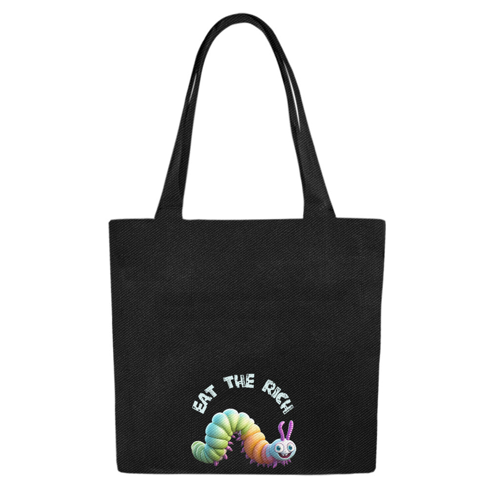Eat the Rich Cotton Canvas Tote Bag – Black Rainbow Set of 2