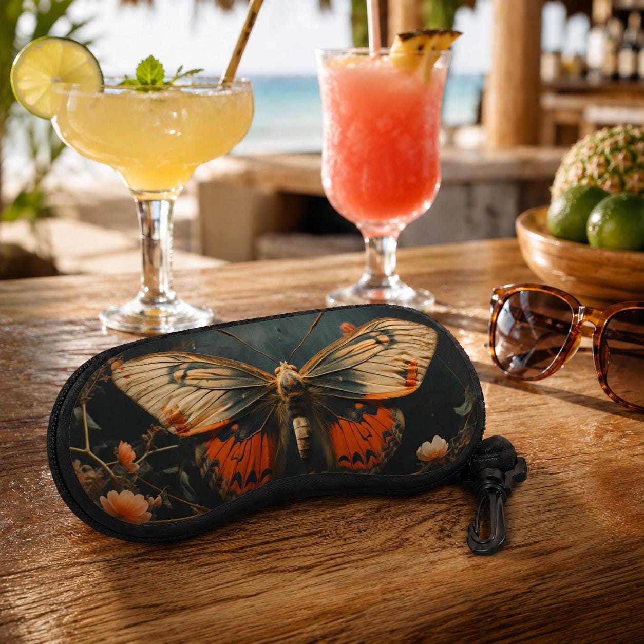 Boho Butterfly Eyeglasses Soft Case – Dark Academia Sunglasses Zipper Pouch