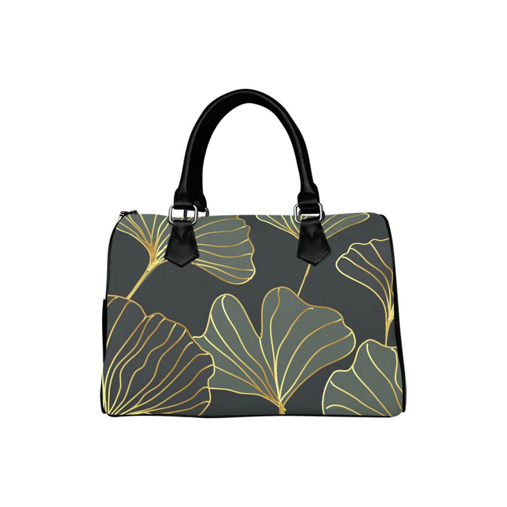 Black Gold Ginkgo Barrel Handbag – Dark Academia Gothic Whimsy Bag