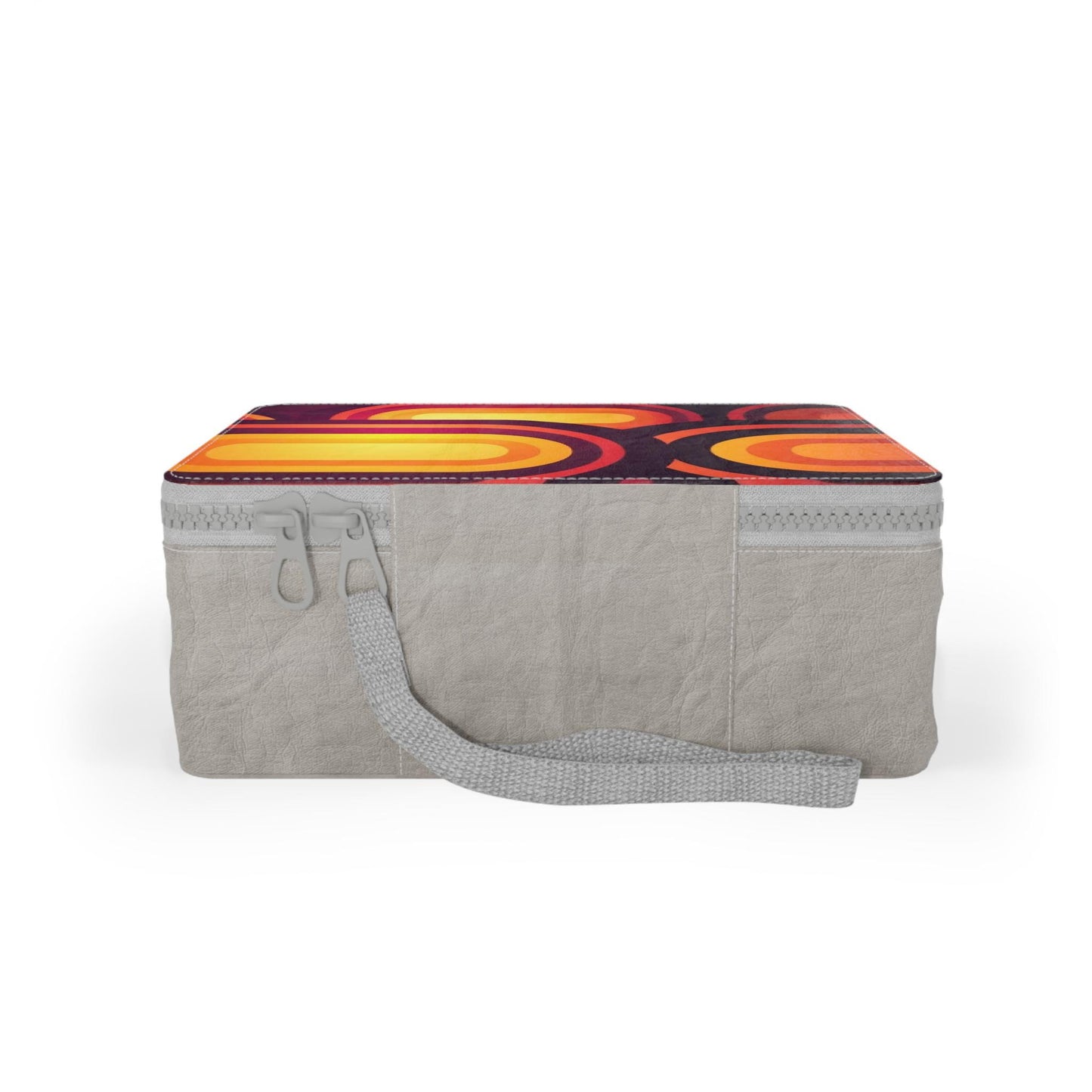 Retro 70s Paper Lunch Bag: Orange, Yellow, Red Mid-Century Reusable