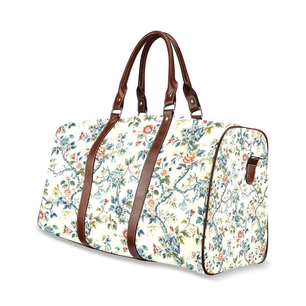 Toile de Jouy Weekender Travel Bag – French Vintage Print Vegan Duffle Bag