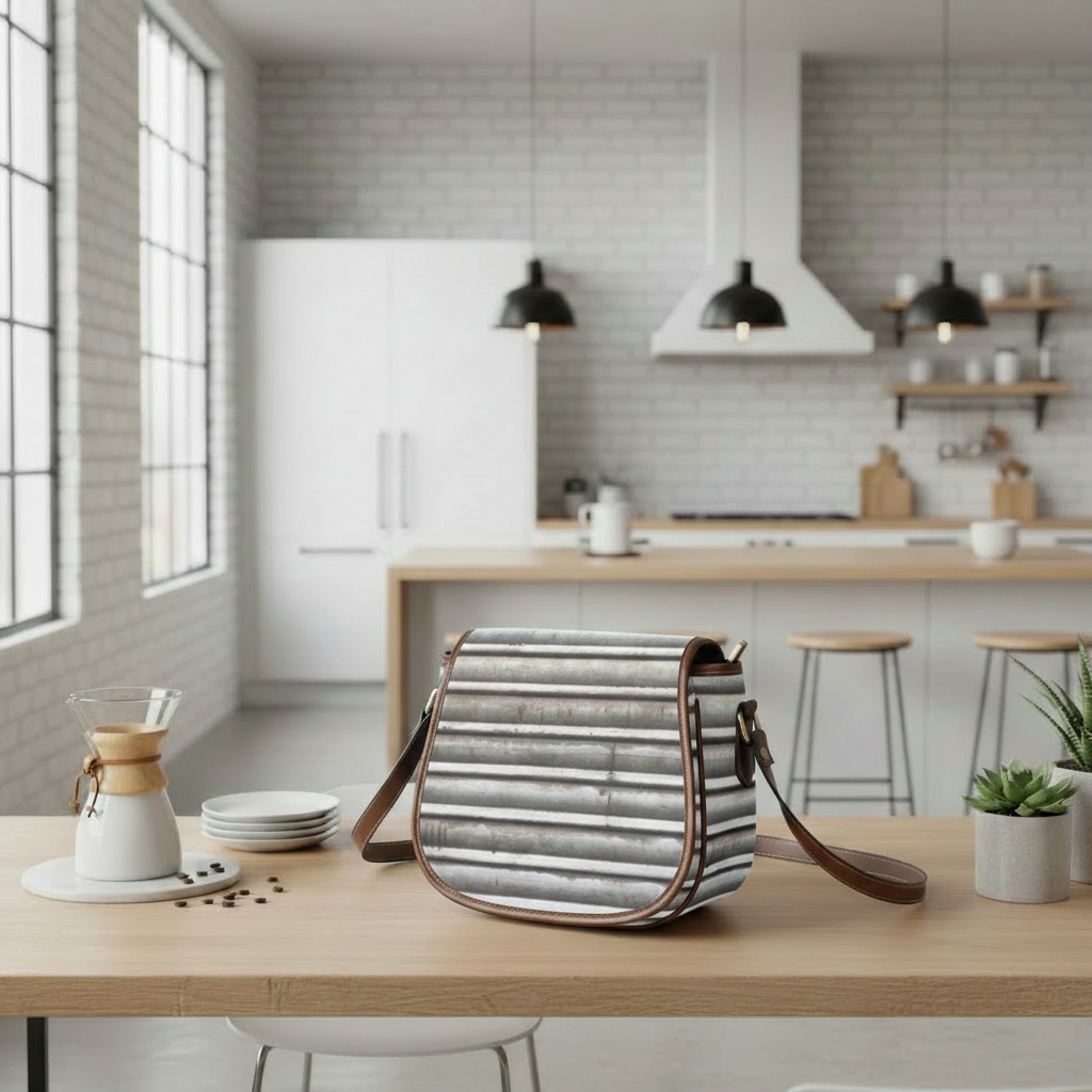 Alternative Garage Door Saddle Bag - Grunge Industrial Crossbody Handbag