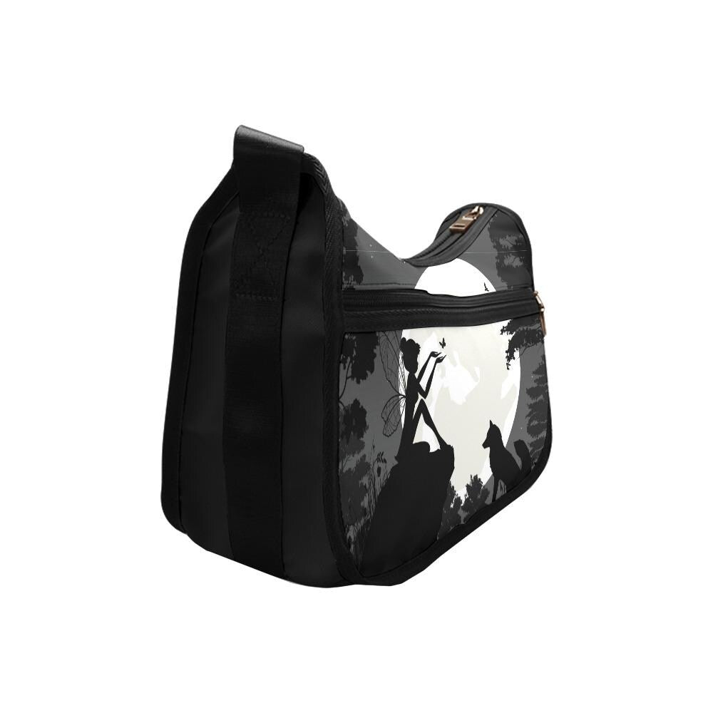 Black White Fairy Moon Shoulder Bag – Fairycore Gothic Hobo Bag