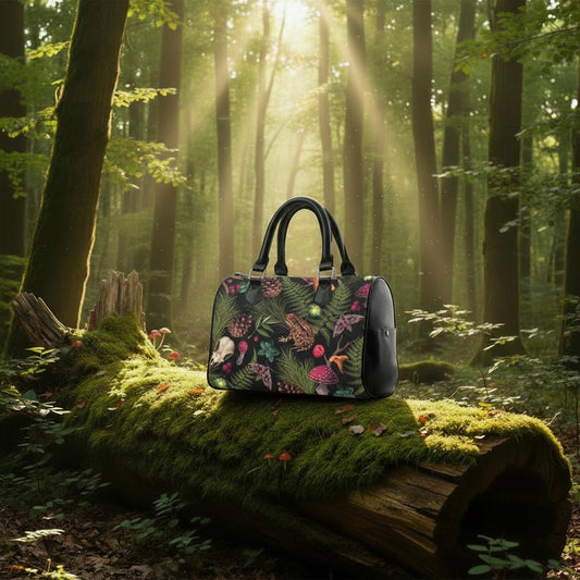Dark Academia Mushroom Barrel Handbag – Gothic Style Everyday Purse