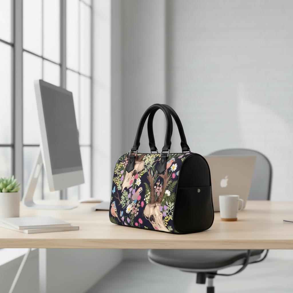 Dark Academia Antler Barrel Handbag – Grunge Gothic Whimsy Bag