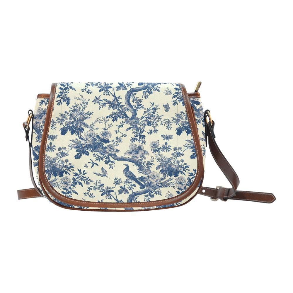Sacoche Vintage Toile de Jouy - Bandoulière Style Vintage Français