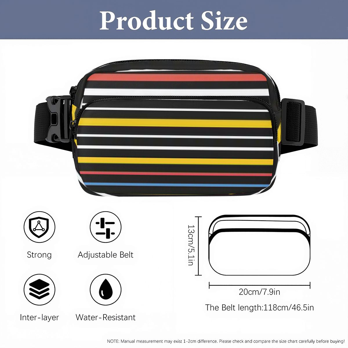 Retro 70s Stripes Waist Bag – Adjustable Crossbody Fanny Pack