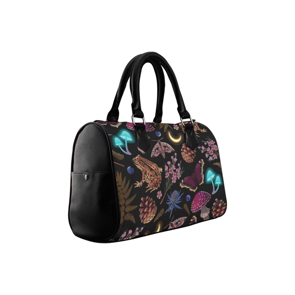 Dark Academia Forest Barrel Handbag – Mushroom Toad Moon Gothic Purse