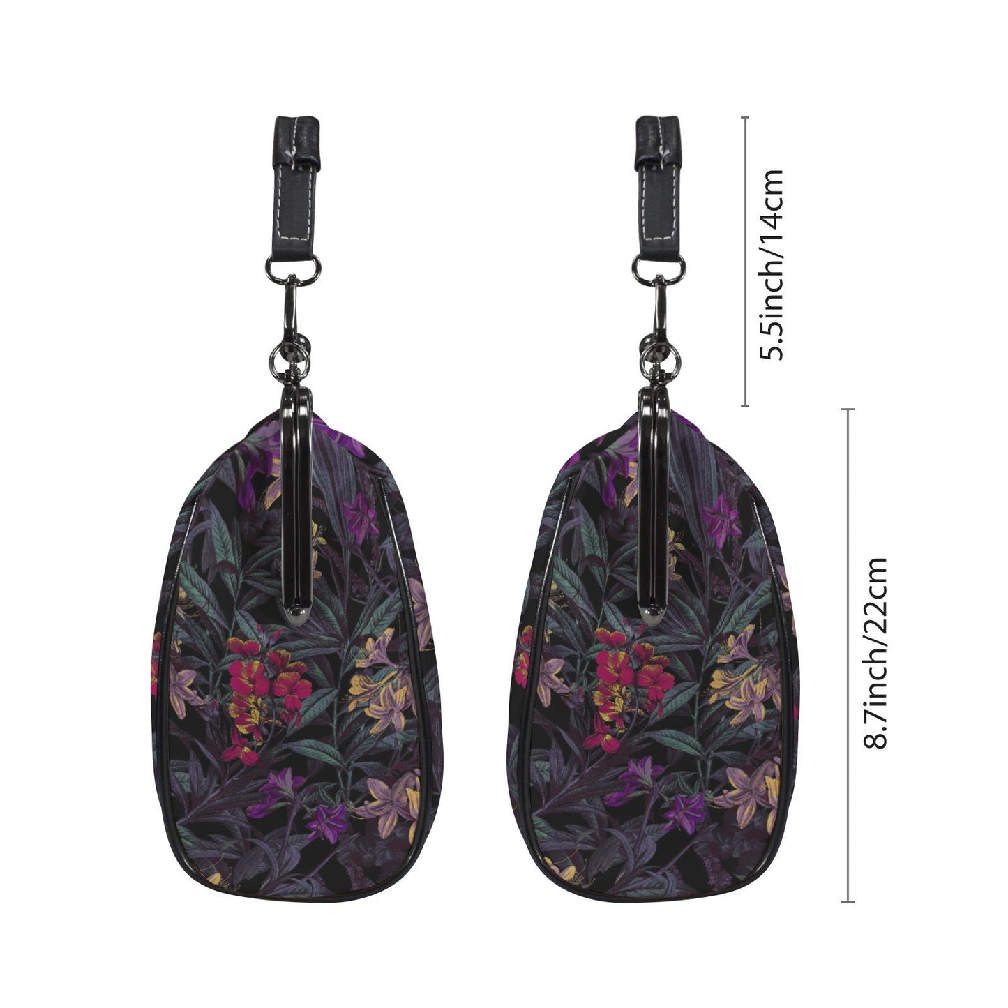 Dark Academia Moody Floral Vintage Kisslock Bag - Victorian Gothic Crossbody
