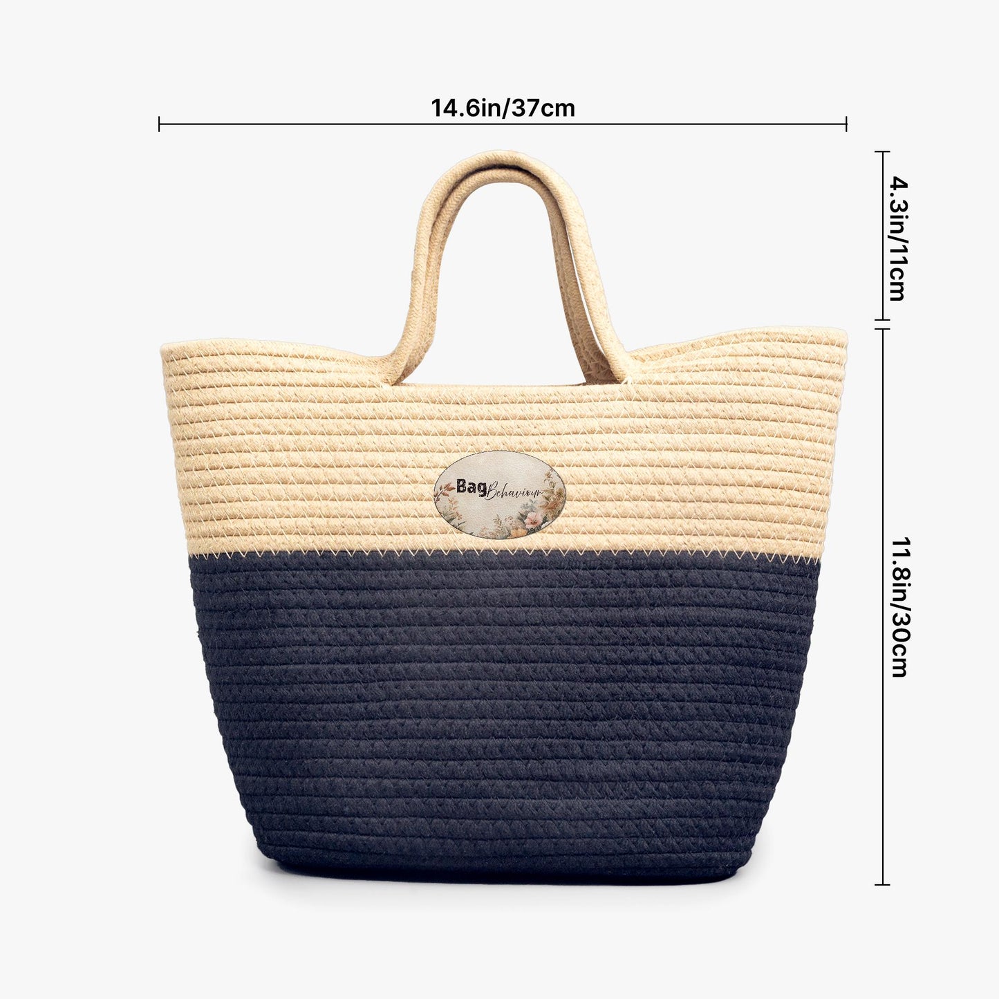 Handwoven Classic Straw Tote Bag –  Summer Beach Coastal Shoulder Handbag
