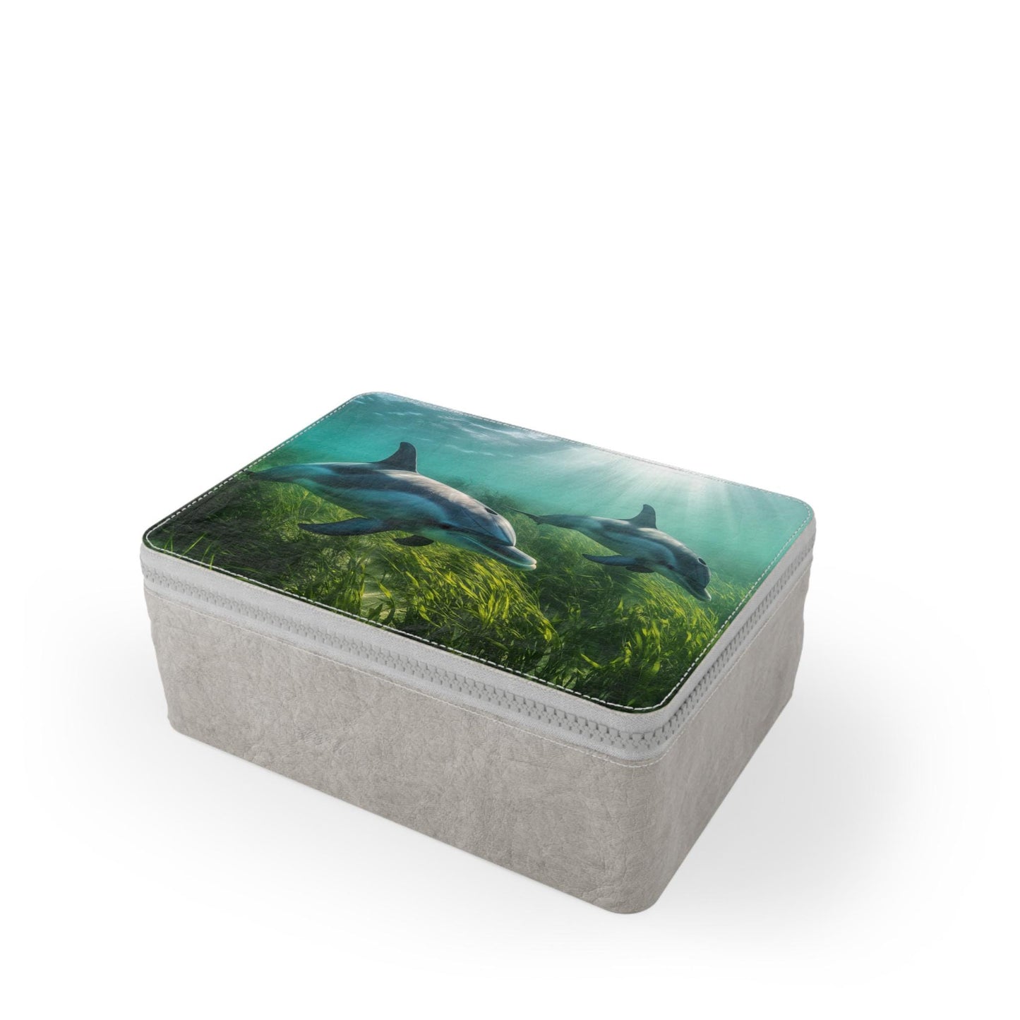 Dolphin Print Paper Lunch Bag: Eco-Friendly Reusable Food Storage
