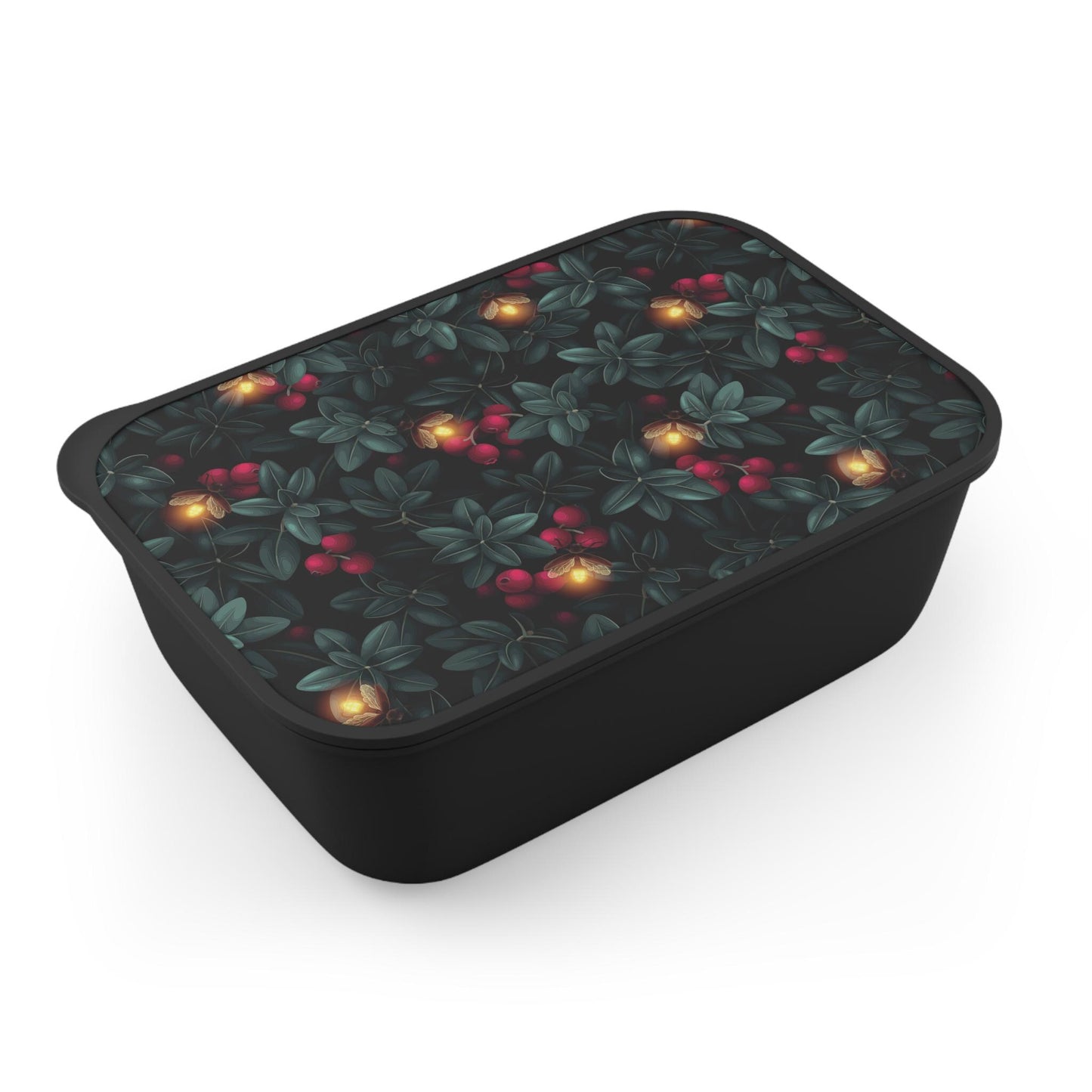 Dark Academia Bento Box: Cranberry Floral Bioplastic Lunch Container