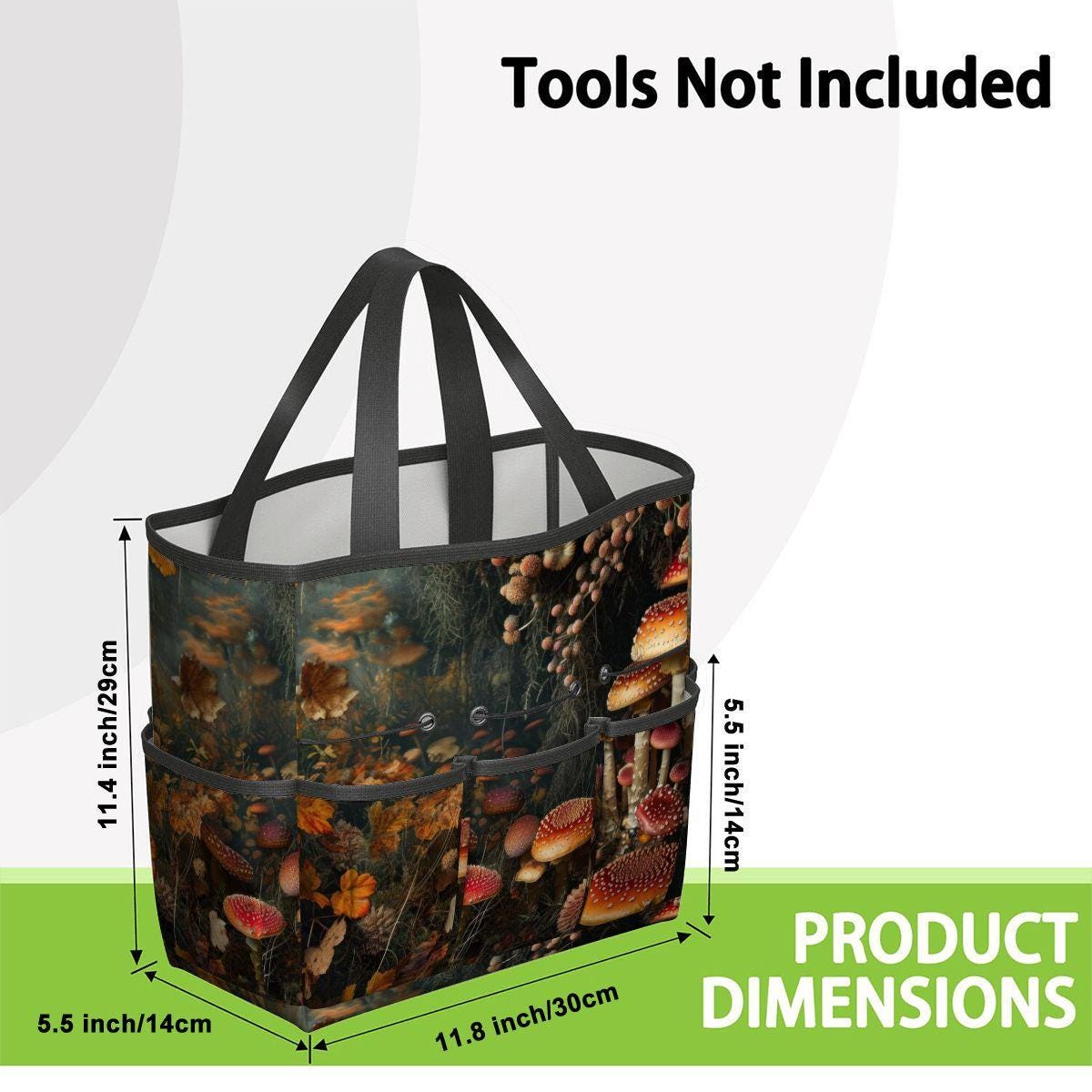 Mushroom Forest Gardening Tool Organizer Bag – Dark Academia Toadstool Tote