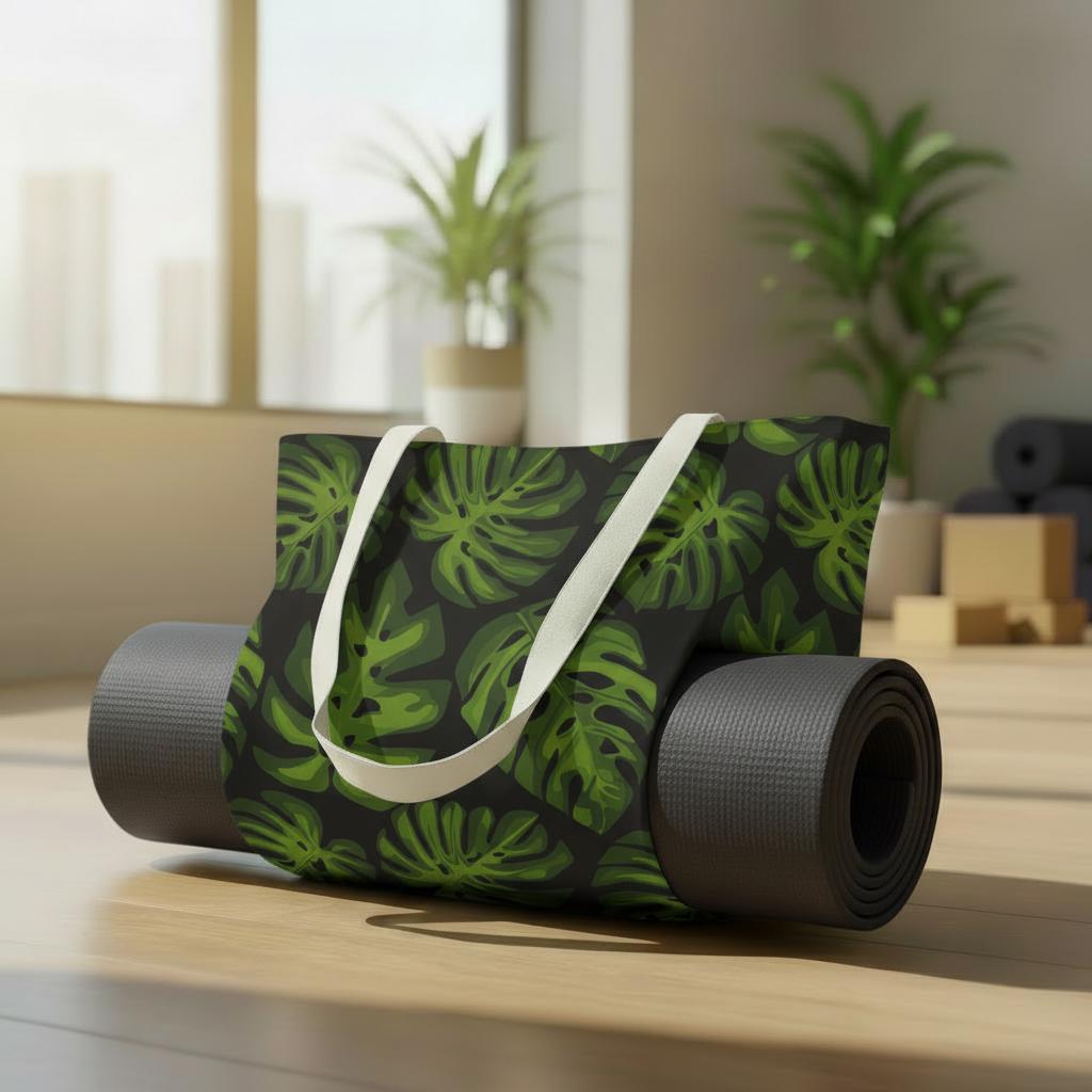 Large Retro Yoga Mat Tote with Outer Sleeve – Lightweight Gym & Pilates Bag