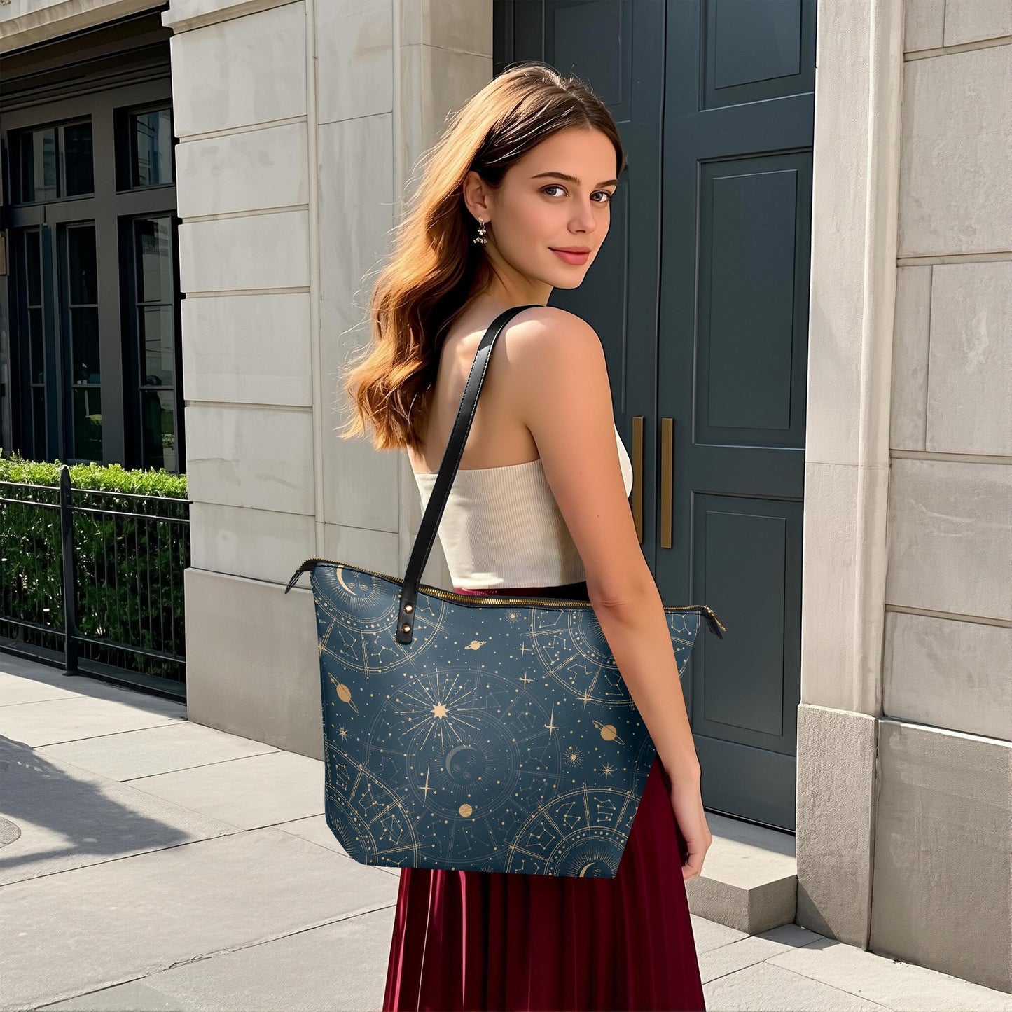 Astrology Moon Planets Roomy Tote Bag Shopper - Large Witchy Shoulder Handbag