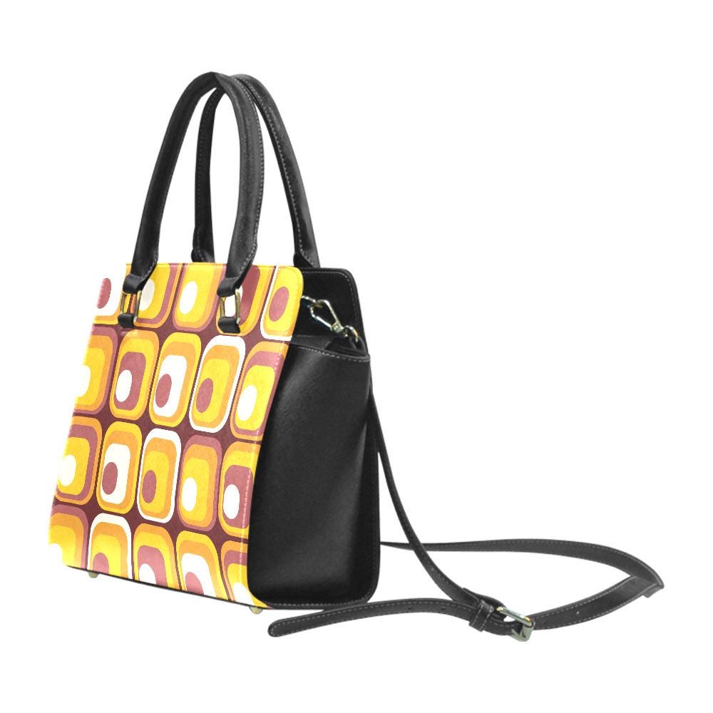 Retro 70s Rivet Shoulder Handbag – Vintage Midcentury Style Purse