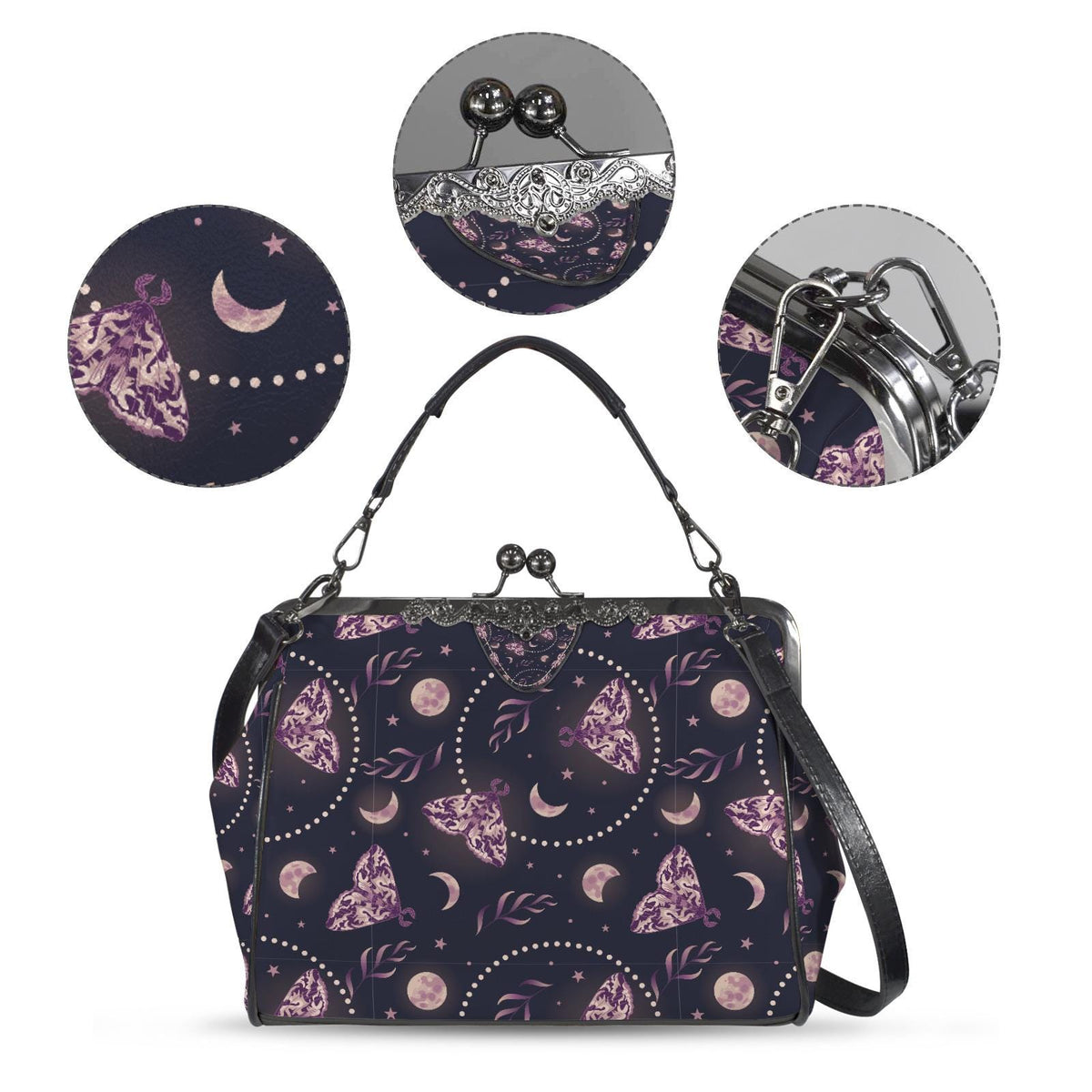 Witchy Astrology Kisslock Crossbody Handbag – Moths & Moon Gothic
