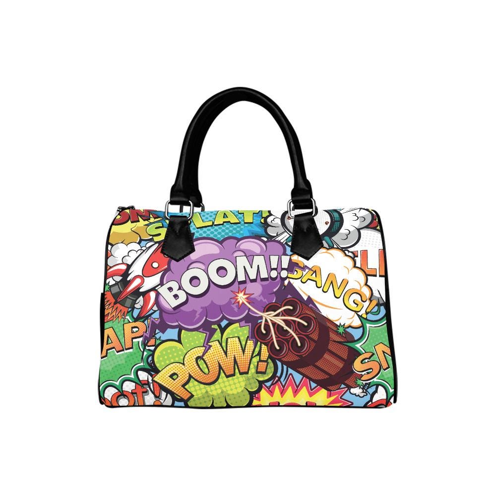 90s Retro Barrel Handbag – Y2k Vintage Comic Everyday Purse