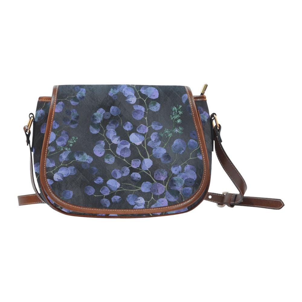 Bolso de montar de eucalipto nocturno – bandolera vintage de estilo dark academia