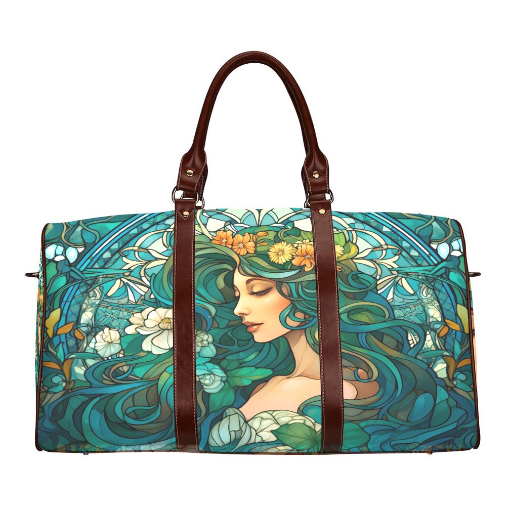 Art Nouveau Travel Duffel Bag – Teal Green Weekend Carry-On Luggage