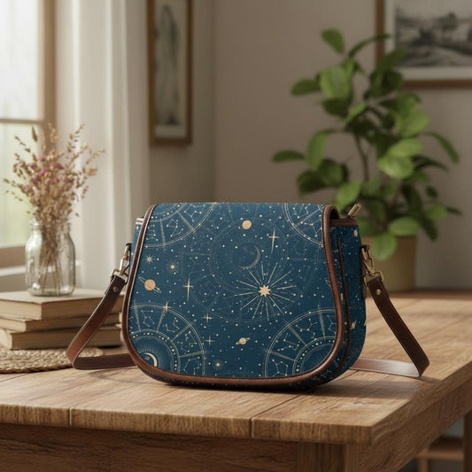 Astrology Planets Saddle Bag - Dark Academia Gothic Crossbody Handbag