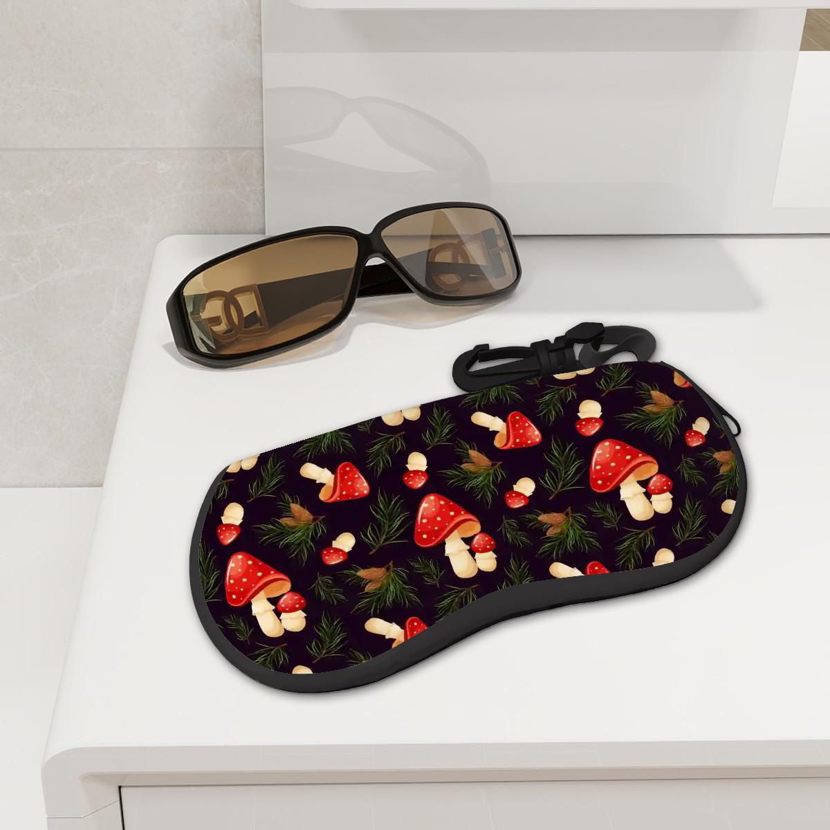Mushroom Forest Eyeglasses Soft Zipper Case – Dark Academia Toadstool Sunglasses Box