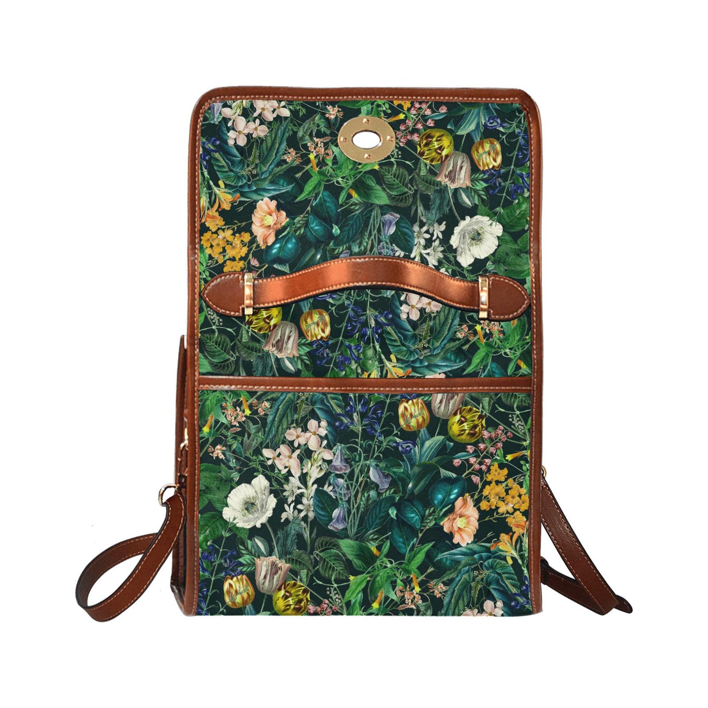 Vintage Flowers Forest Canvas Crossbody Bag – Bold Floral Style Handbag