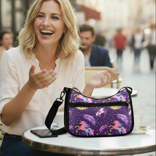 Unicorn Hobo Bag – Purple Black Pink Fairycore Shoulder Bag