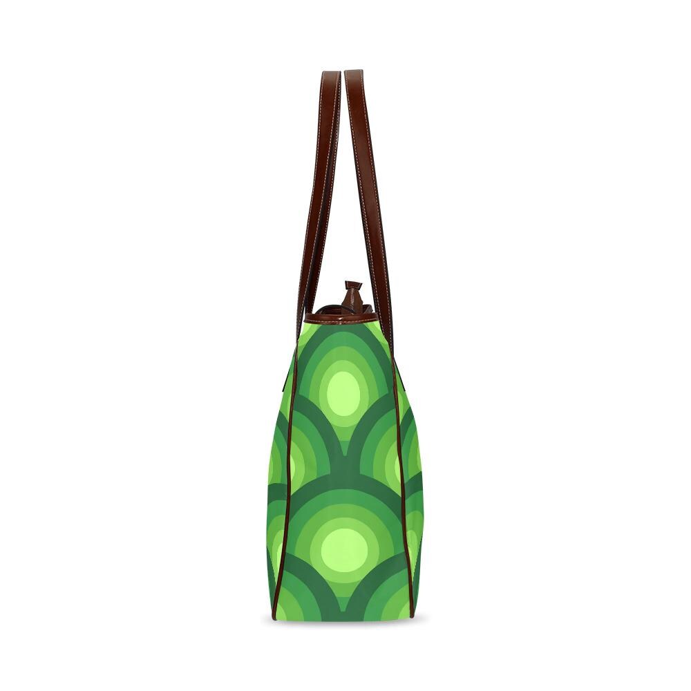 70s Retro Midcentury Style Handbag – Green Classic Large Tote Bag