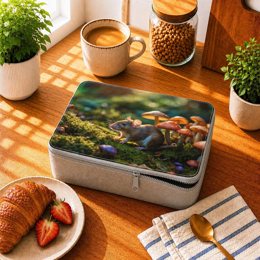 Enchanted Forest Mushrooms Mouse Paper Lunch Box: Reusable Food Storage