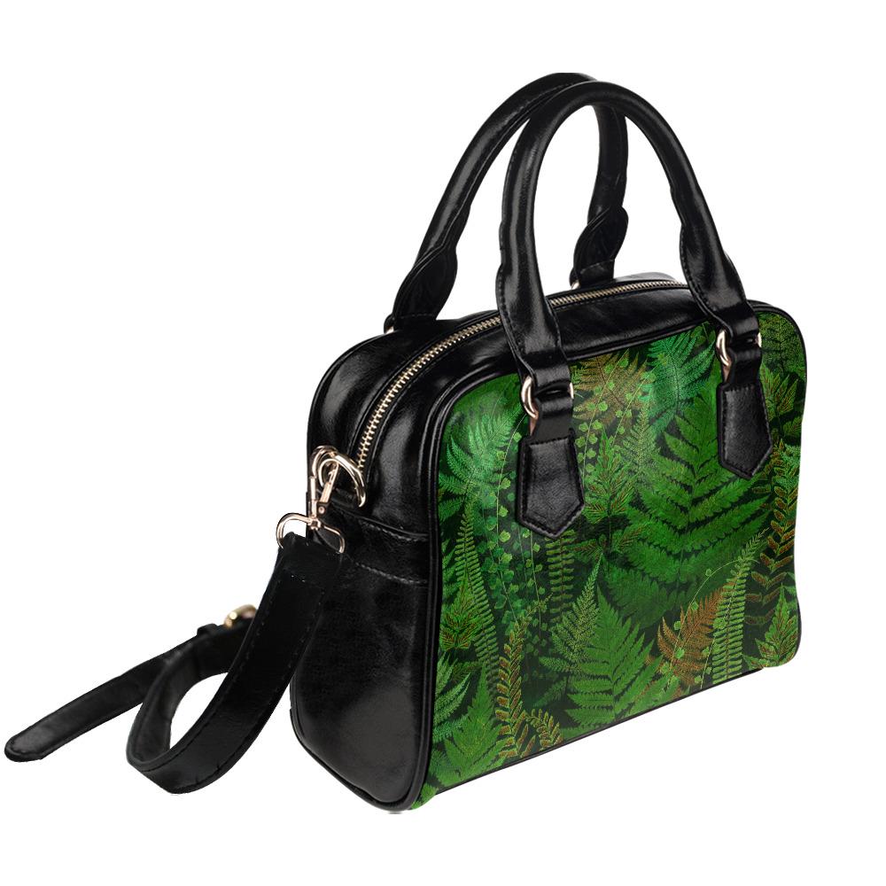 Green Fern Botanical Shoulder Handbag – Forest Lover Top Handle Handbag