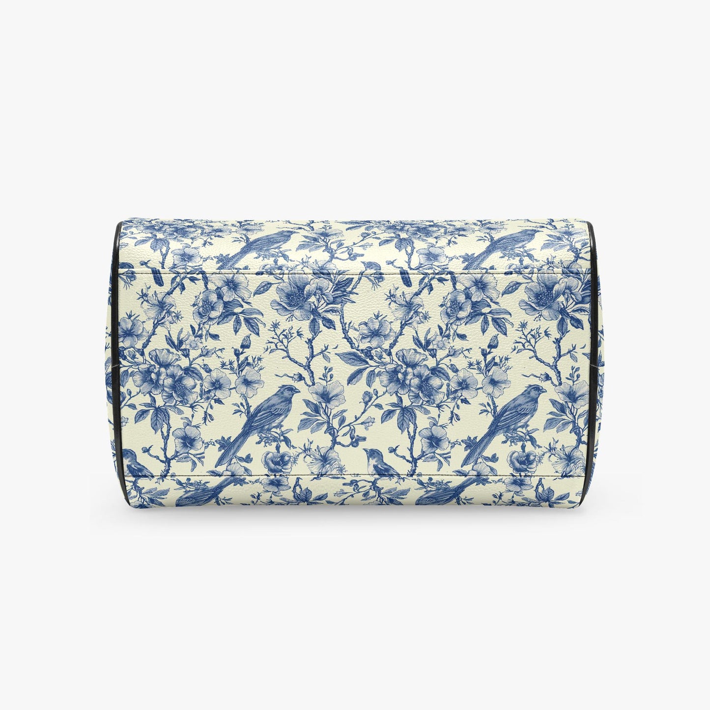 Toile de Jouy Top Handle Shoulder Bag – Blue White French Vintage Handbag