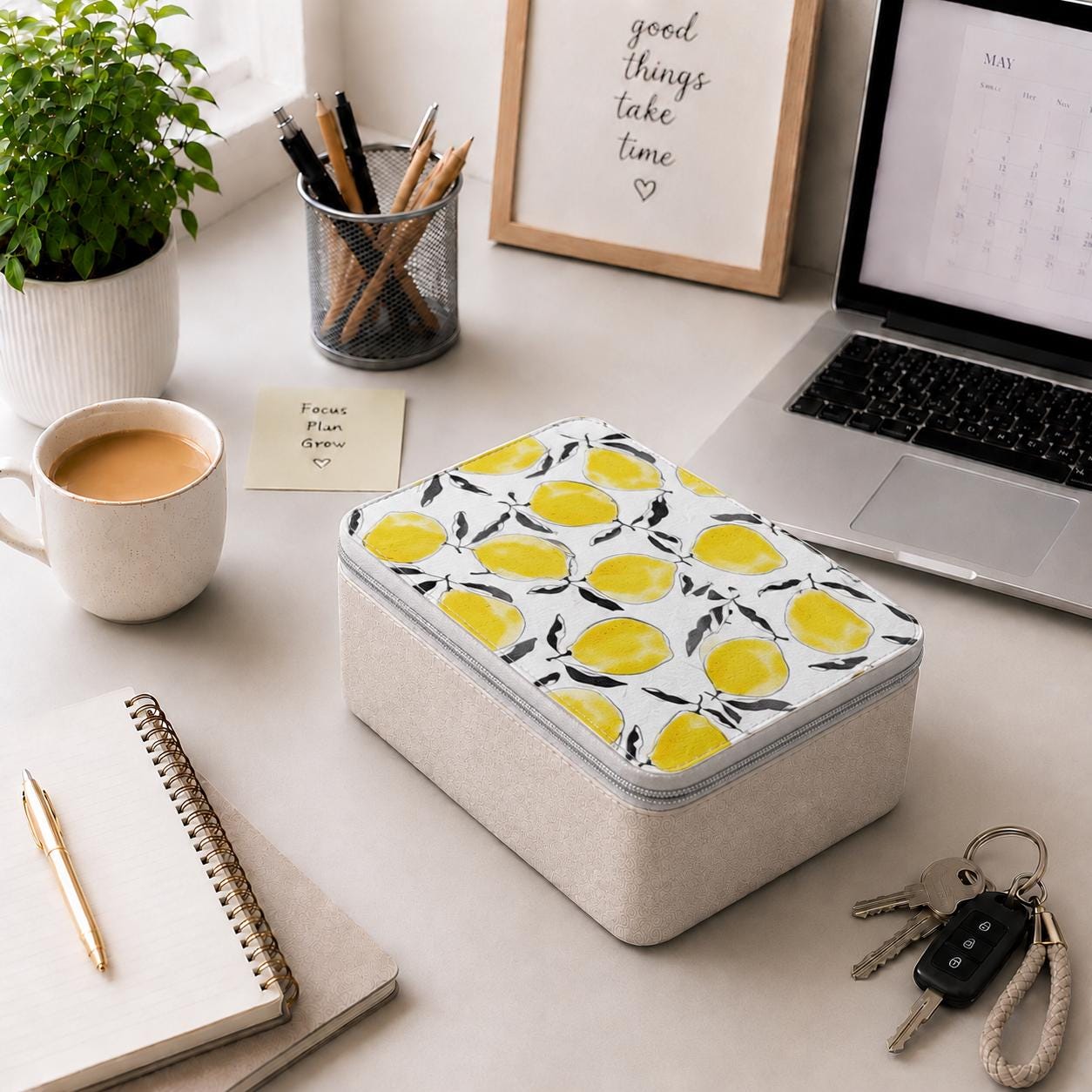 60s Retro Lemon Paper Lunch Box: Reusable Food Bag Sustainable Living